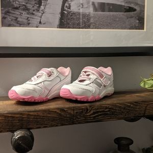 Stride rite velcro pink and white tennis shoes